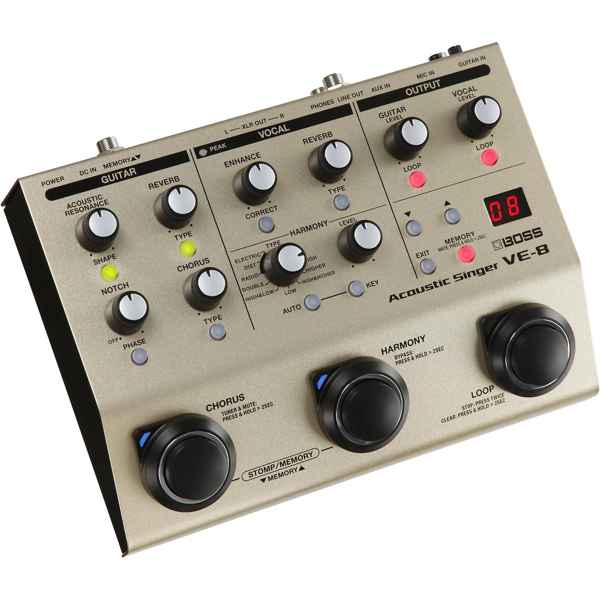 BOSS VE-8 Acoustic Singer Multi-Effects Pedal | Music & Arts