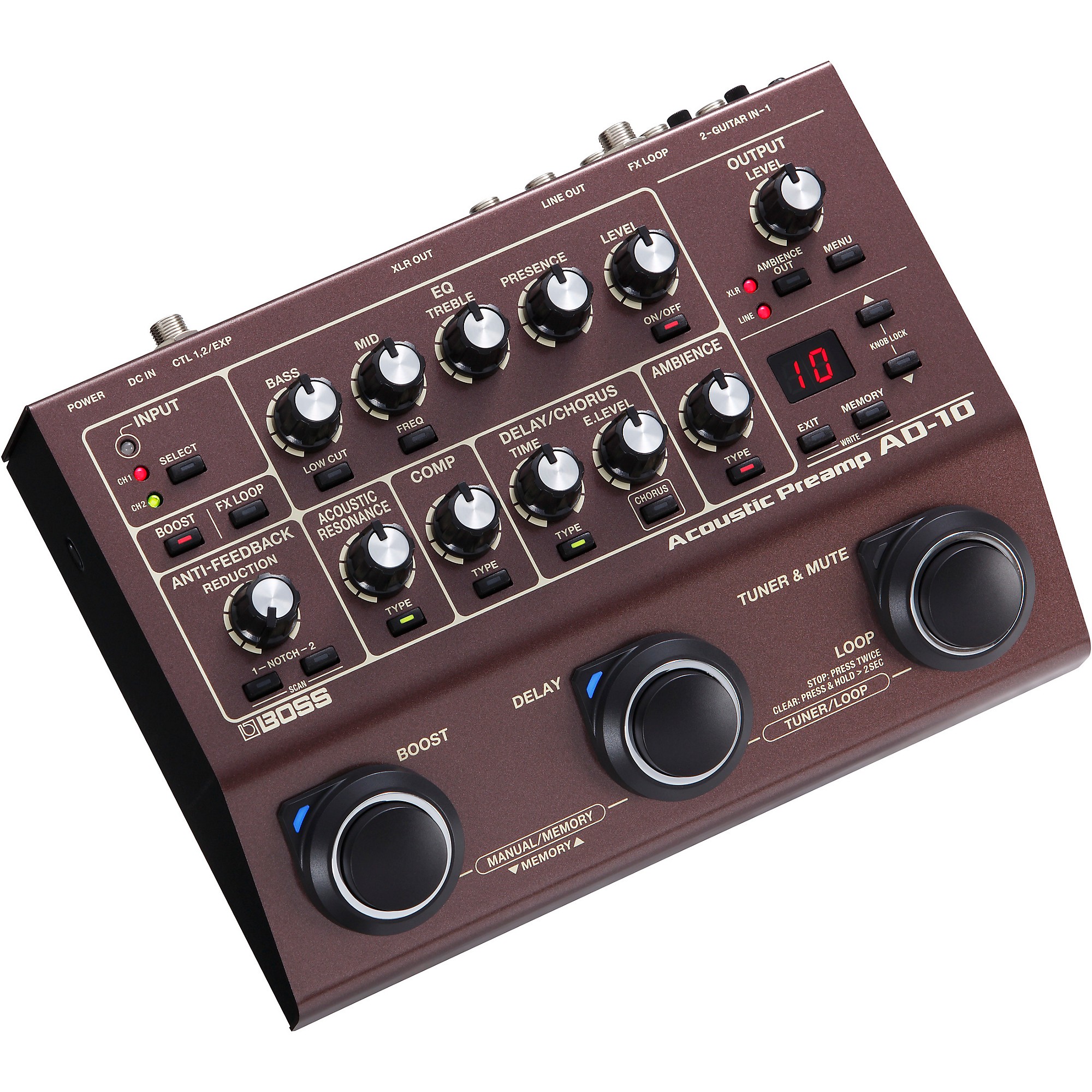 BOSS AD-10 Acoustic Guitar Multi-Effects Pedal | Music & Arts