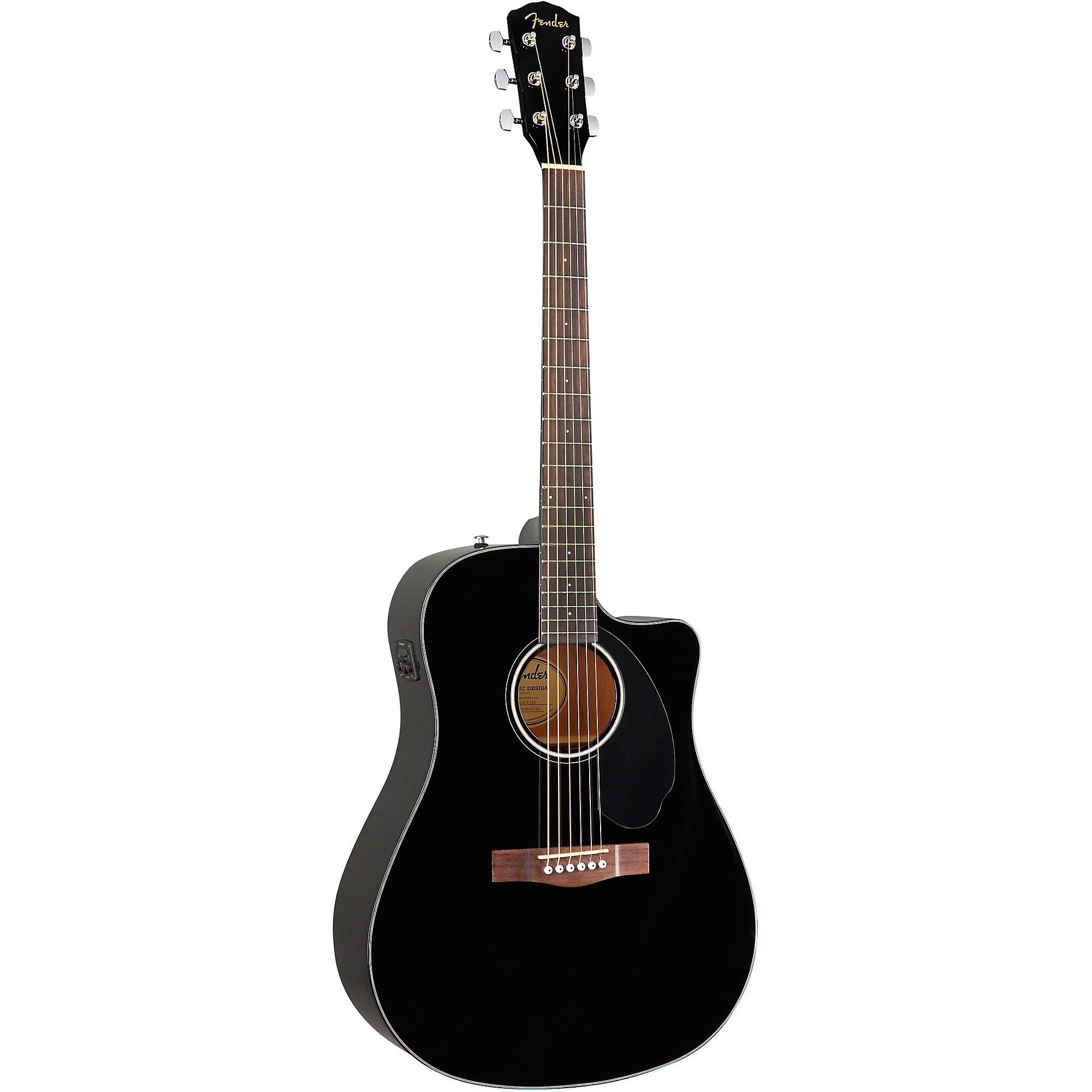 Fender CD-60SCE Dreadnought Acoustic-Electric Guitar Black | Music
