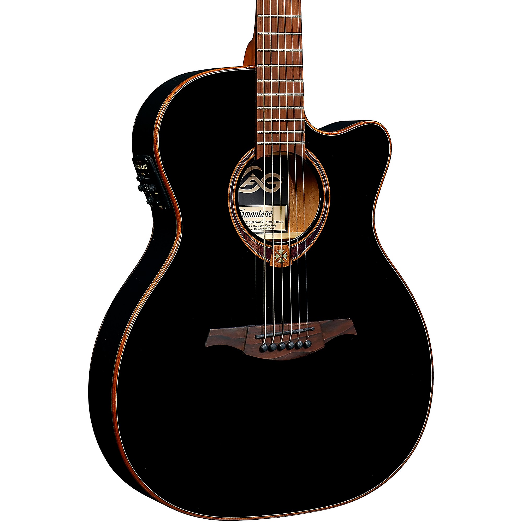 Lag Guitars Tramontane T118ASCE-BLK Auditorium Slim Cutaway