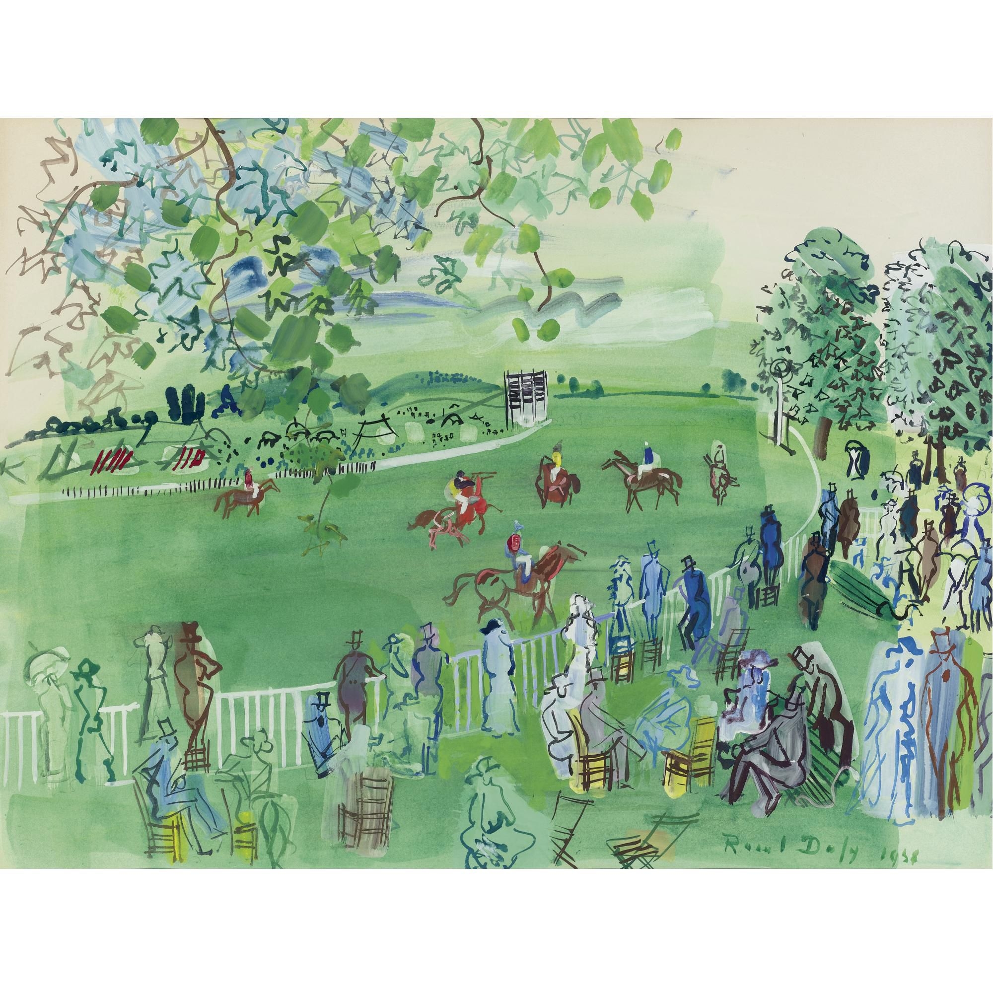 Raoul Dufy | Le champ de courses à Ascot (1938) | MutualArt
