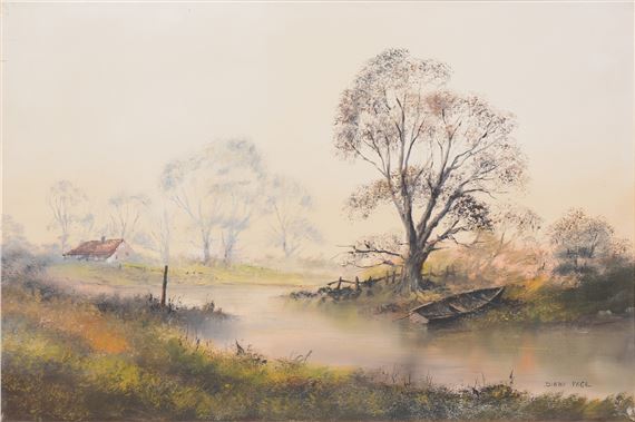 Digby Page イギリス 水彩画 Quiet country side Digby Page イギリス