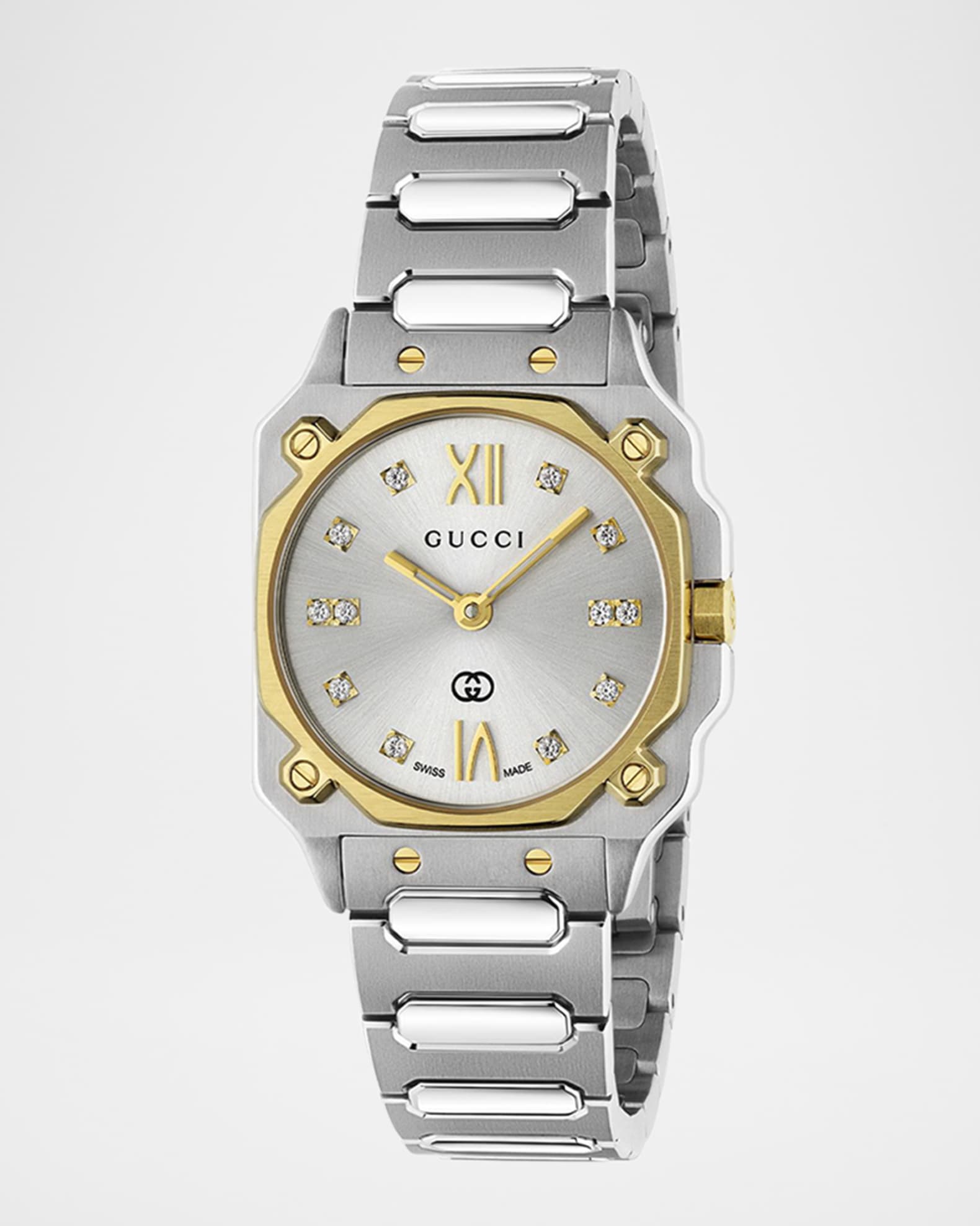 Gucci Two-Tone Stainless Steel G-Flat 24mm Bracelet Watch with