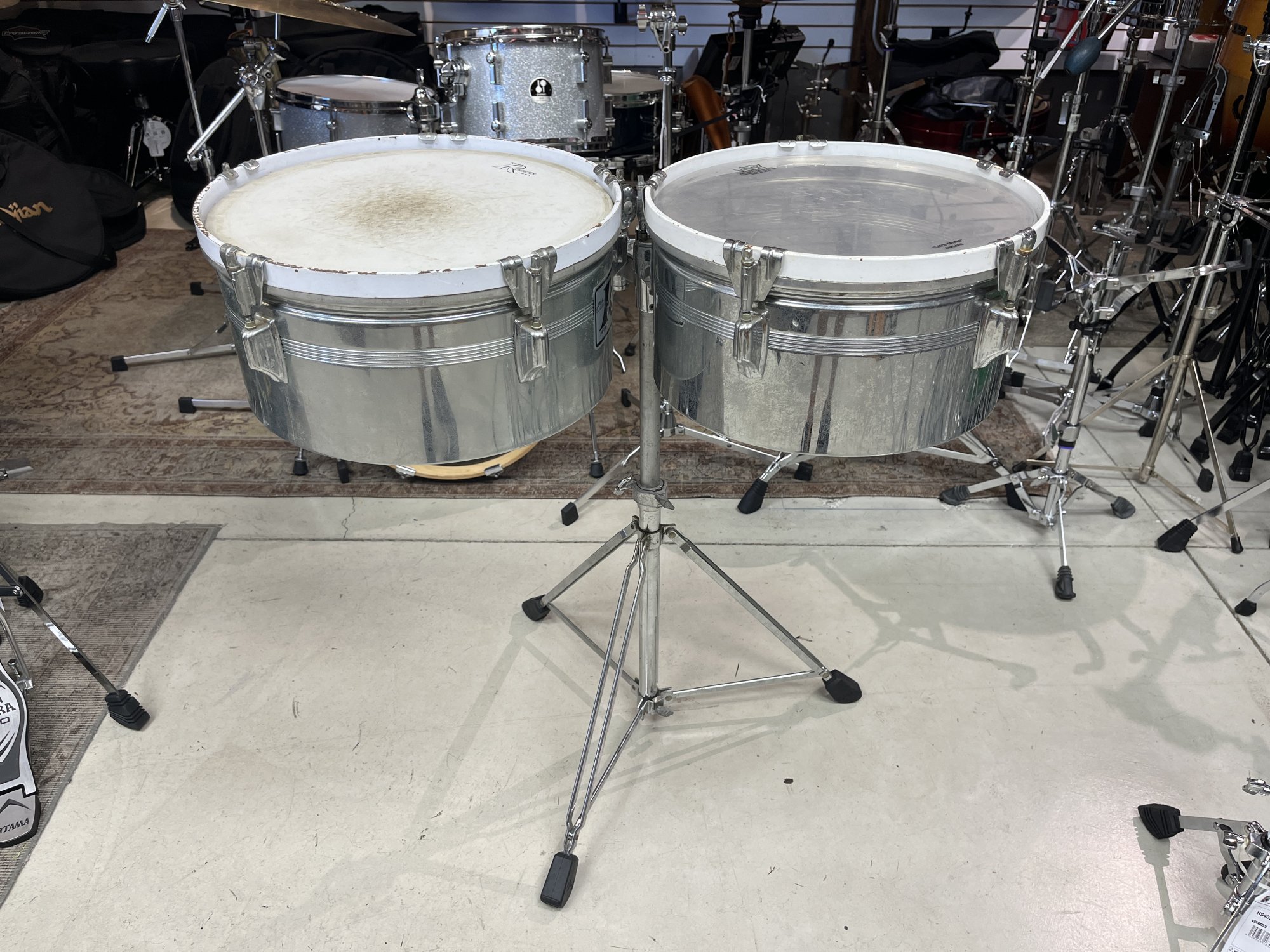 Rogers Chrome over Brass Timbales 13 & 14 - Garibaldi Collection