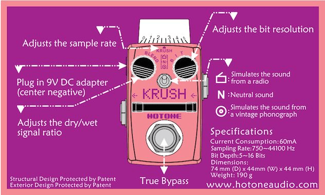 Hotone Skyline Krush Bitcrusher/Sample Rate Reducer Pedal | Sweetwater