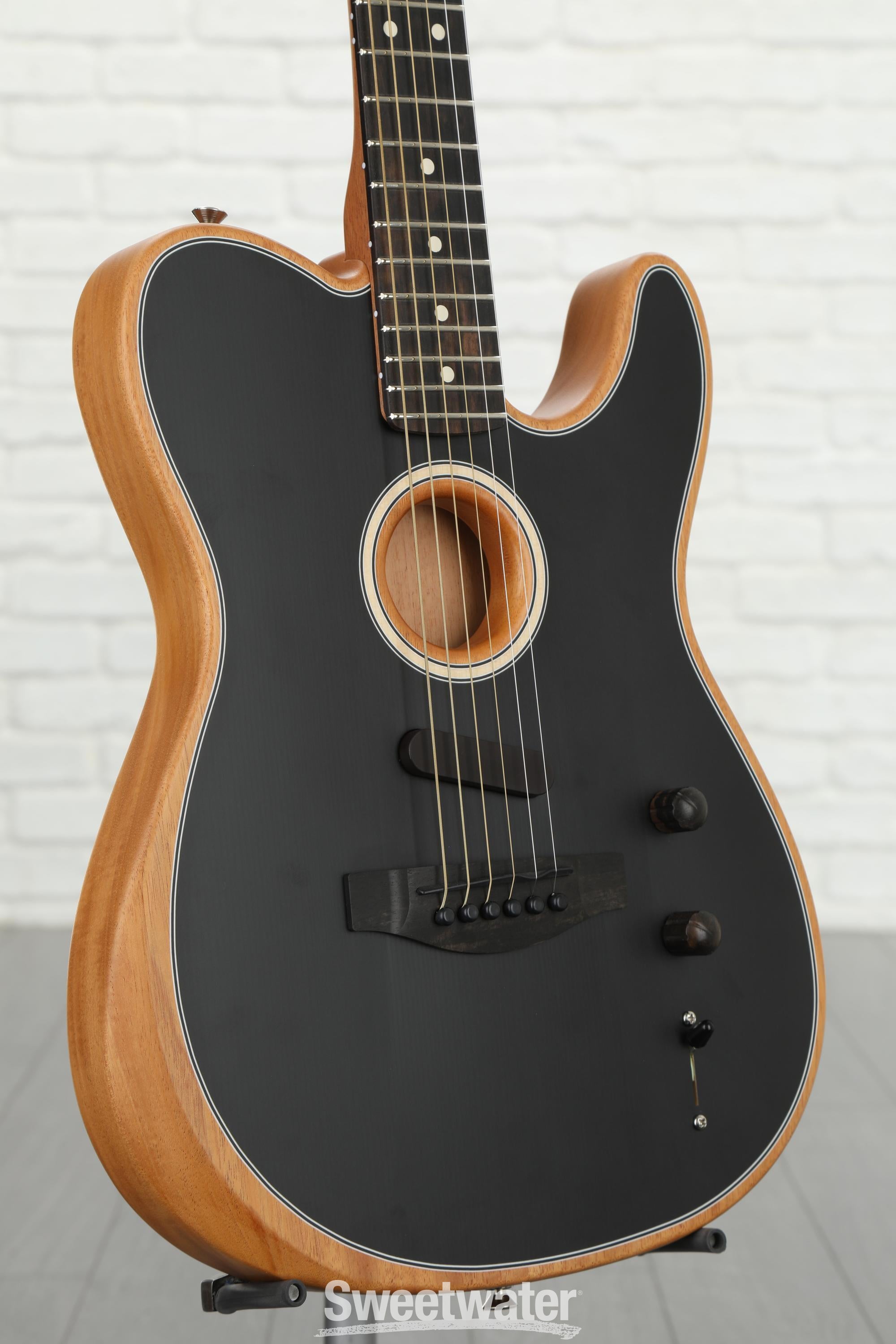Fender American Acoustasonic Telecaster - Matte Black | Sweetwater