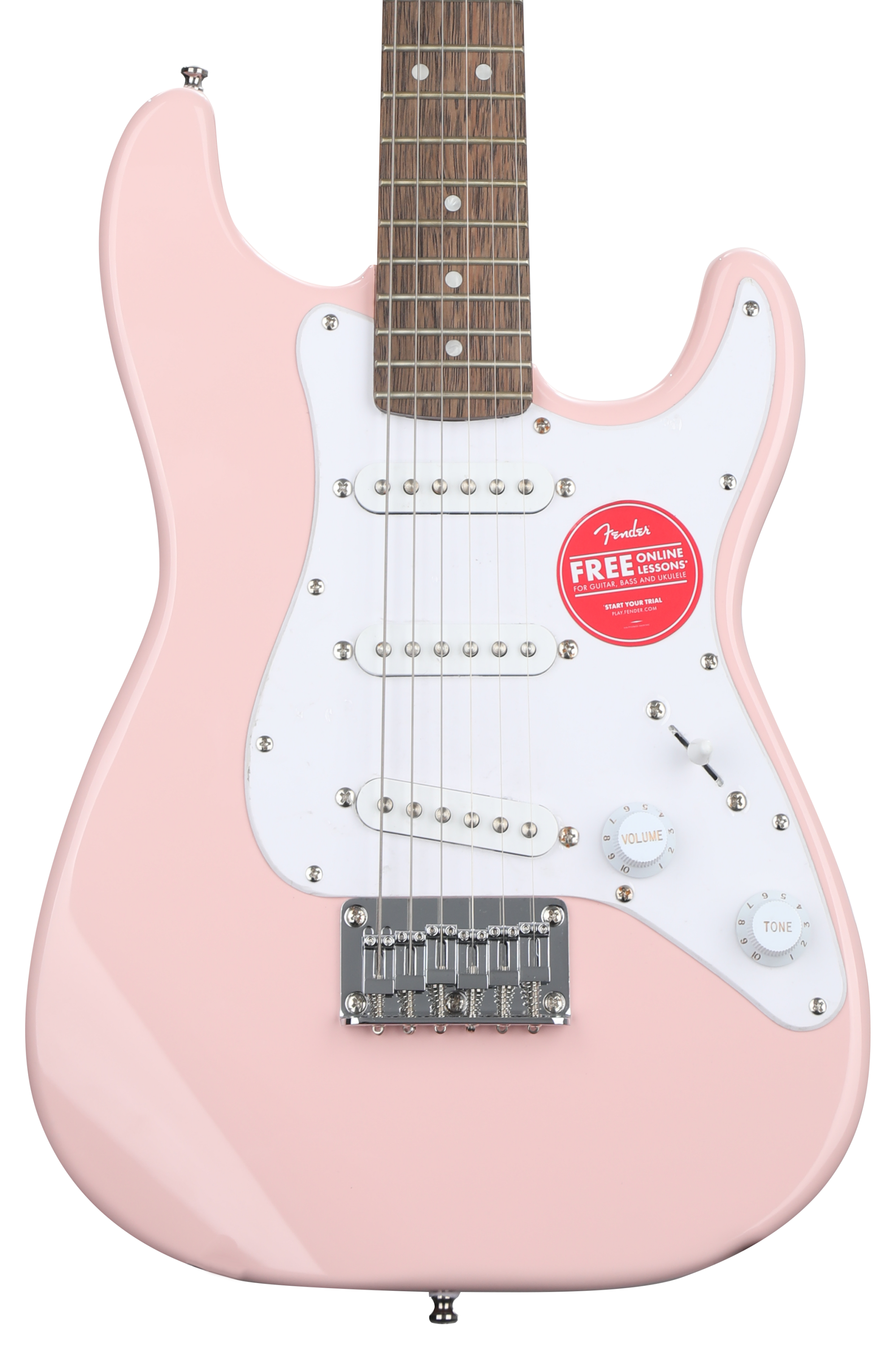 Squier Mini Stratocaster Electric Guitar - Shell Pink with Laurel