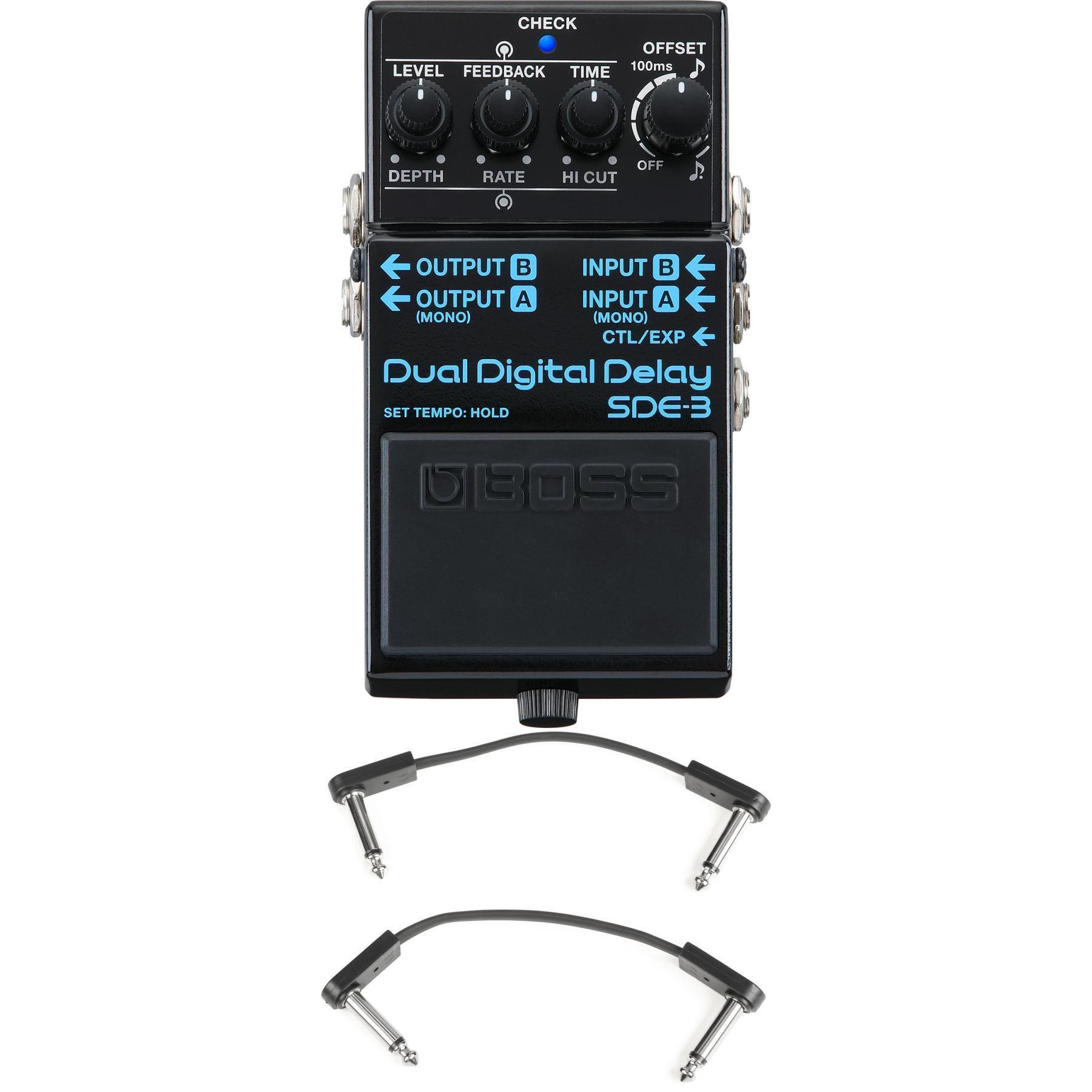 Boss SDE-3 Dual Digital Delay Pedal with EBS Patch Cables | Sweetwater