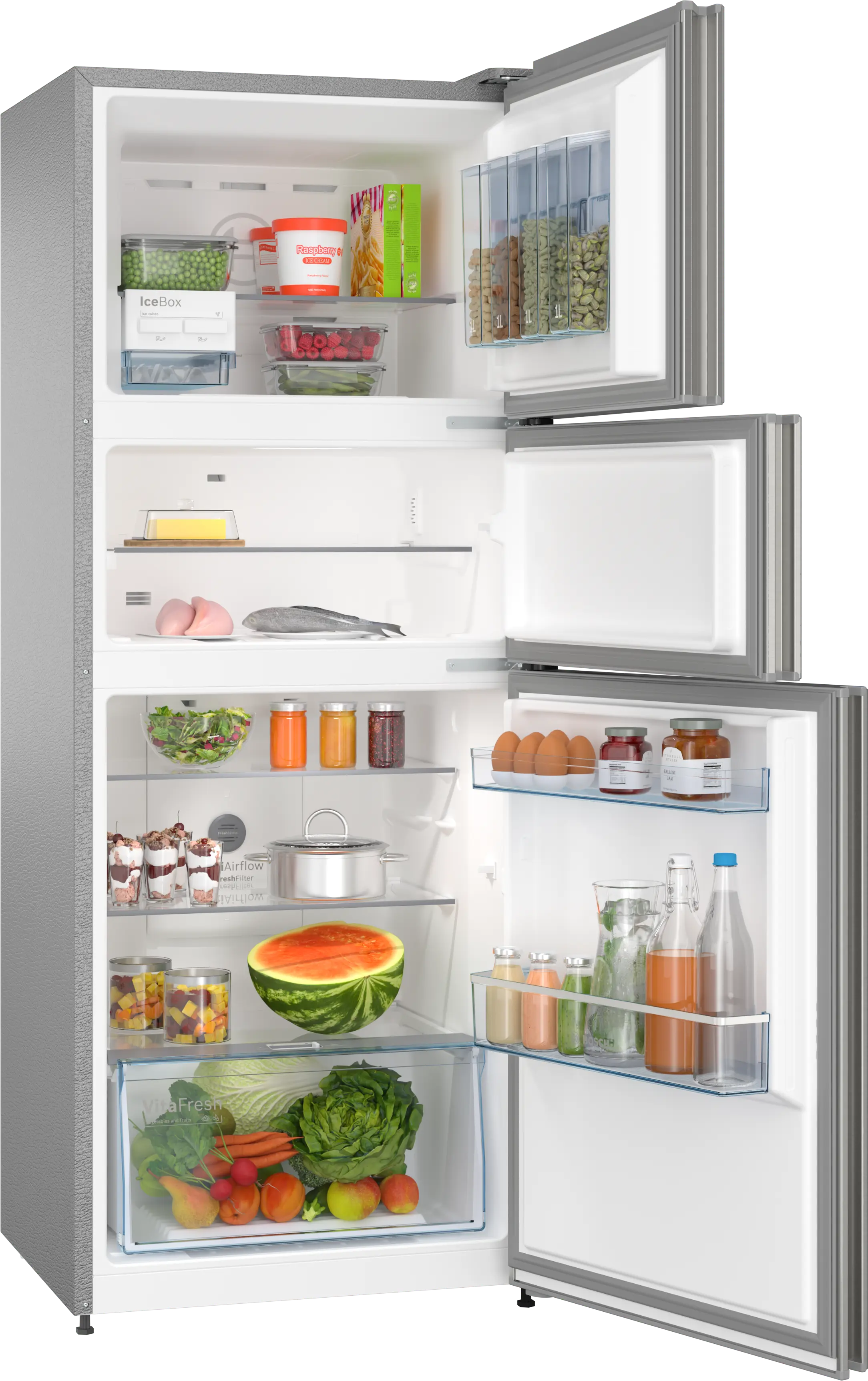 CMC33S03GI free-standing fridge-freezer with freezer at top