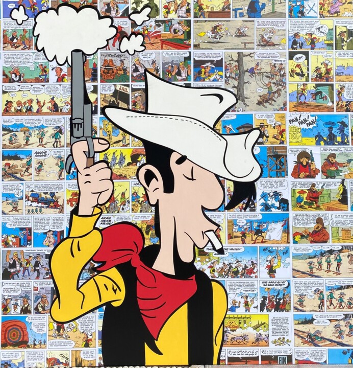 Lucky Luke Pop, Painting by Laurence Masson | ArtMajeur