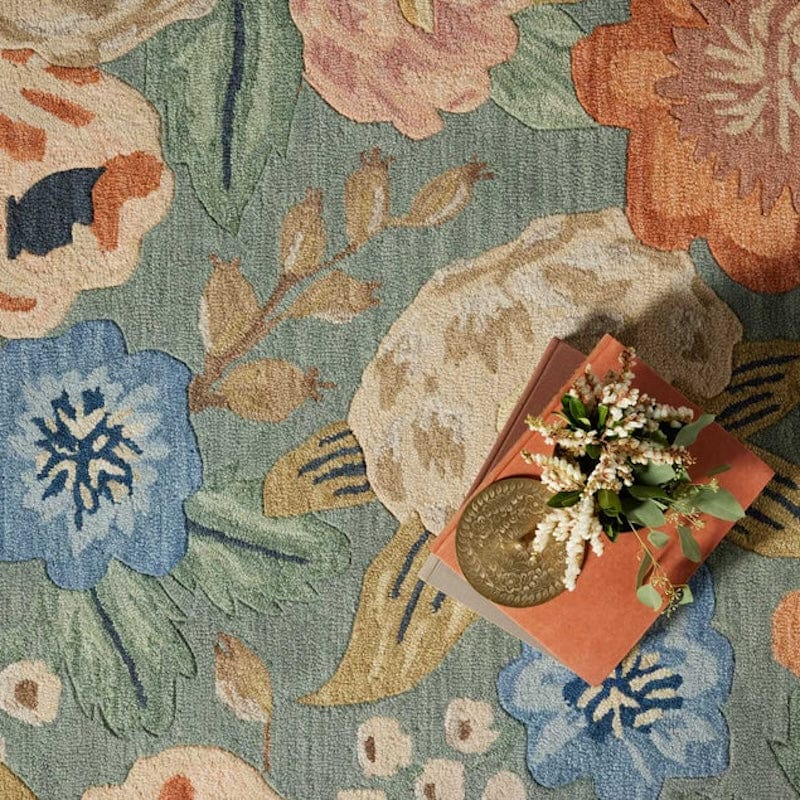 Silhouette Vintage Blossom Rug – Meadow Blu