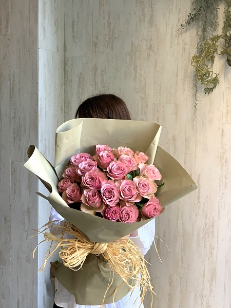 flower gift lab / ベージュピンクバラの花束（Lサイズ 20本前後）