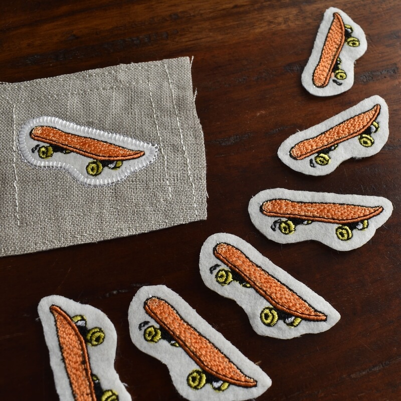 スケボー[スポーツ]刺繍図案ステッカー｜mimi刺繍｜東京・吉祥寺の