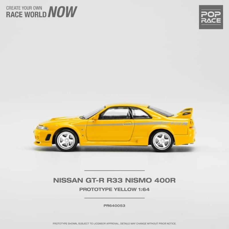 PopRace Nissan GT-R R33 Nismo 400R Yellow - MINIATURE TOY SHOP
