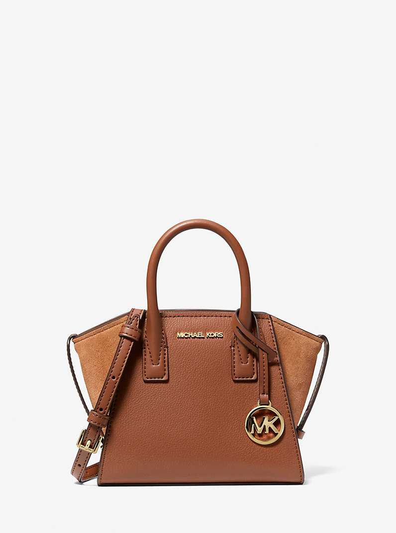 Avril Extra-Small Leather and Suede Satchel in LUGGAGE - Sale