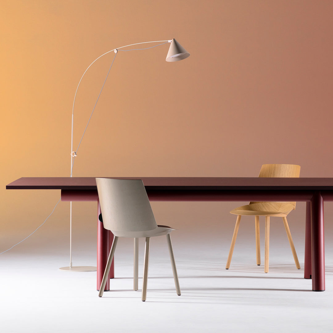 AYNO L Floor Lamp, silk grey – Stefan Diez | Midgard Licht