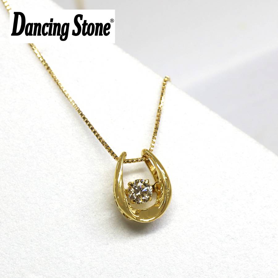 Crossfor＞ダンシングストーン/18金ダイヤモンド馬蹄ペンダント