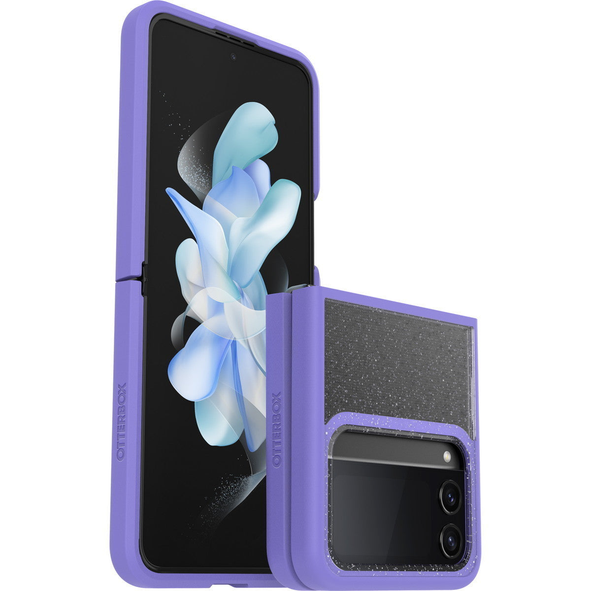 Galaxy Z Flip4ケース Thin Flex 耐衝撃 スパークルパープルエクシング