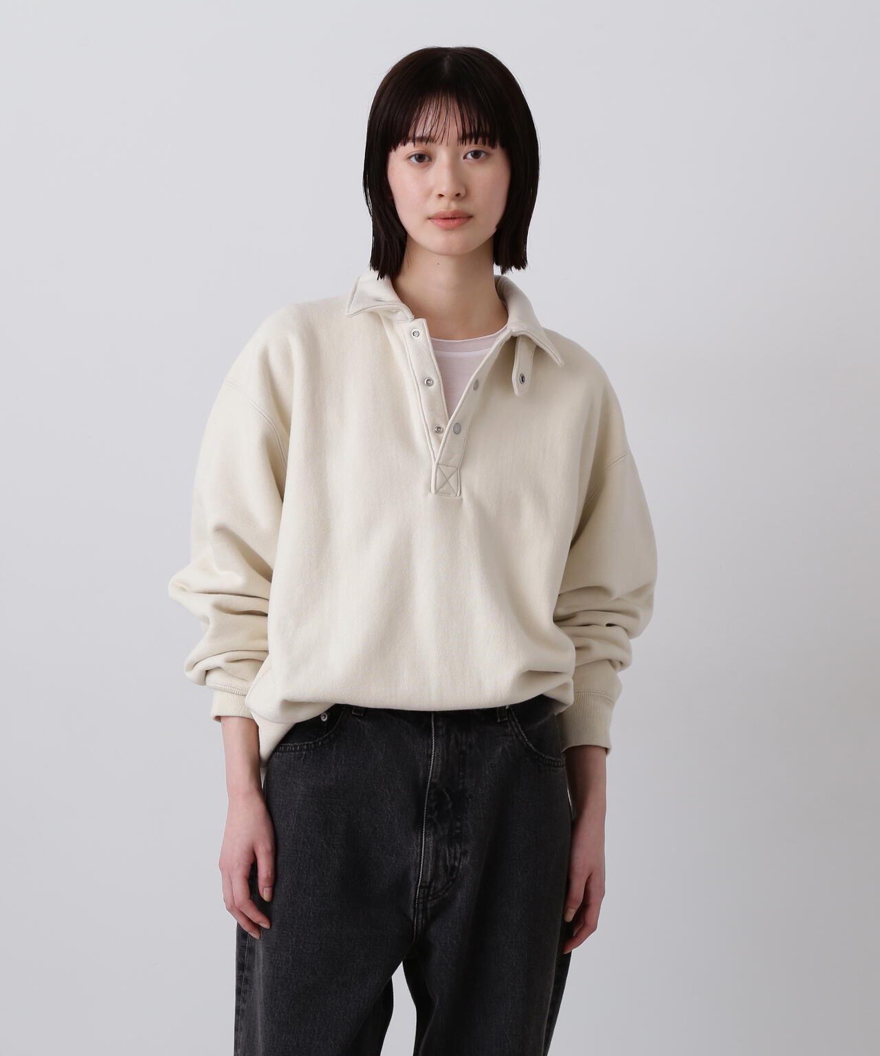 YLEVE / HEAVY WEIGHT FLEECE BLEACH SNAP PULLOVER | YLÈVE（イレーヴ