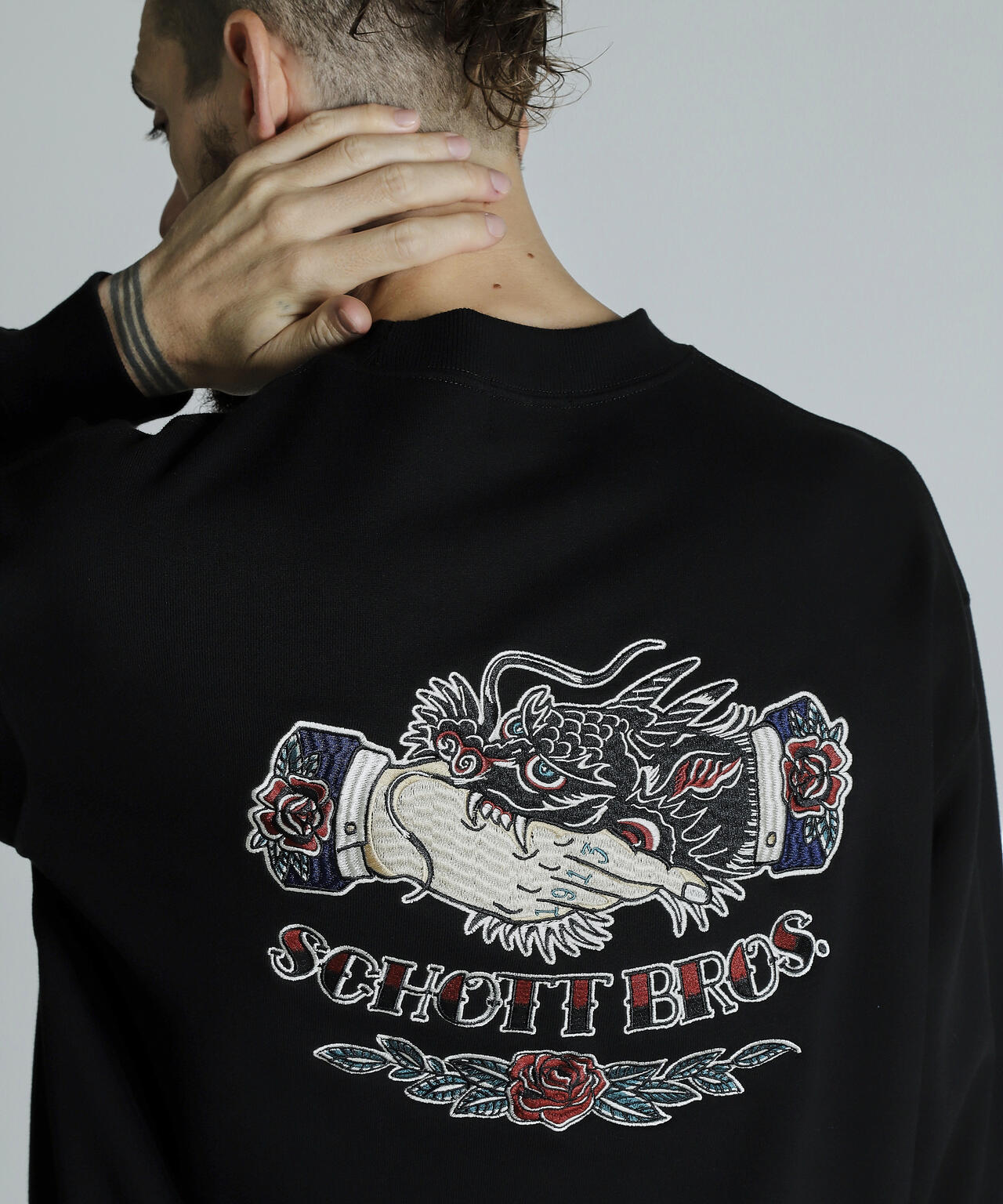 CREW SWEAT SHAKE HAND DRAGON/クルースウェット シェイクハンド