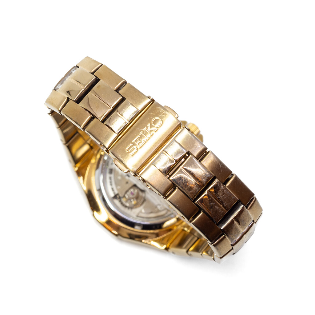 Seiko 5 Automatic 7S36-02J0 Gold Clear Back Watch #62463 - Monty's ®