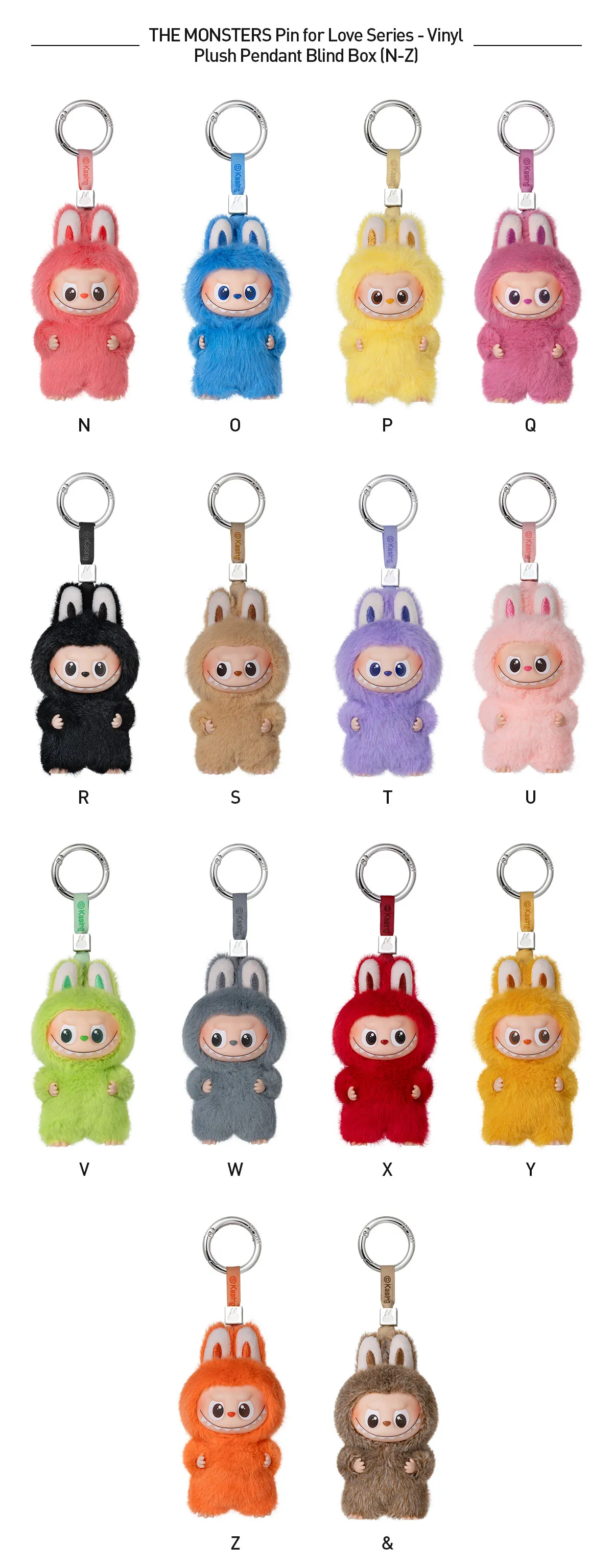 THE MONSTERS - Labubu V4 - Pin For Love Vinyl Plush Pendant N-Z