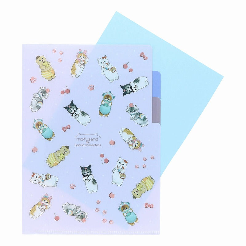 mofusand×サンリオキャラクターズ クリアファイルA5 3P(ぬいぐるみ