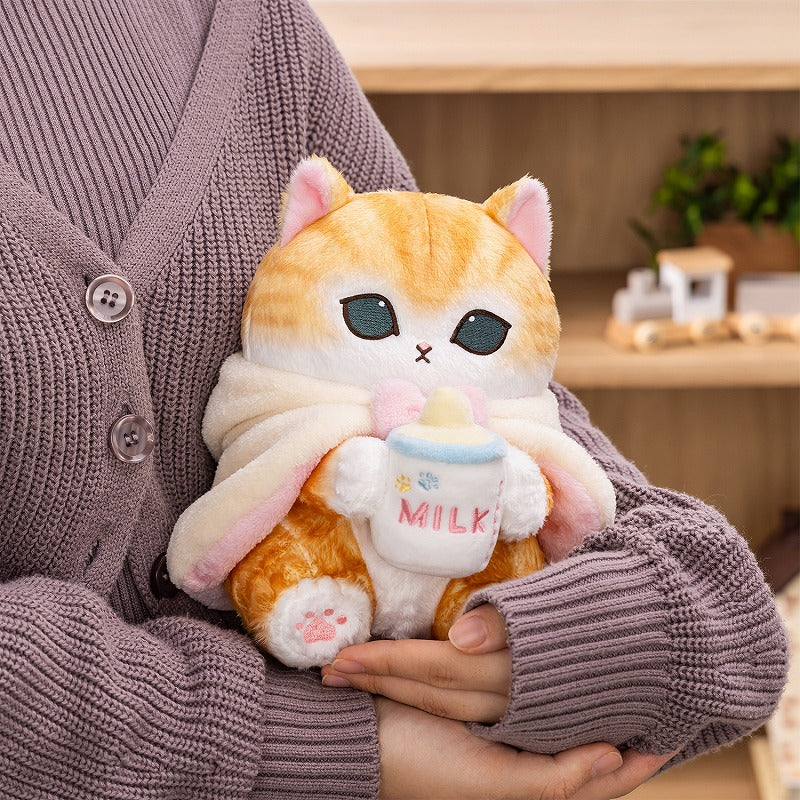 mofusand フード付き！もこもこポンチョにゃんぬいぐるみ(甘えんぼく