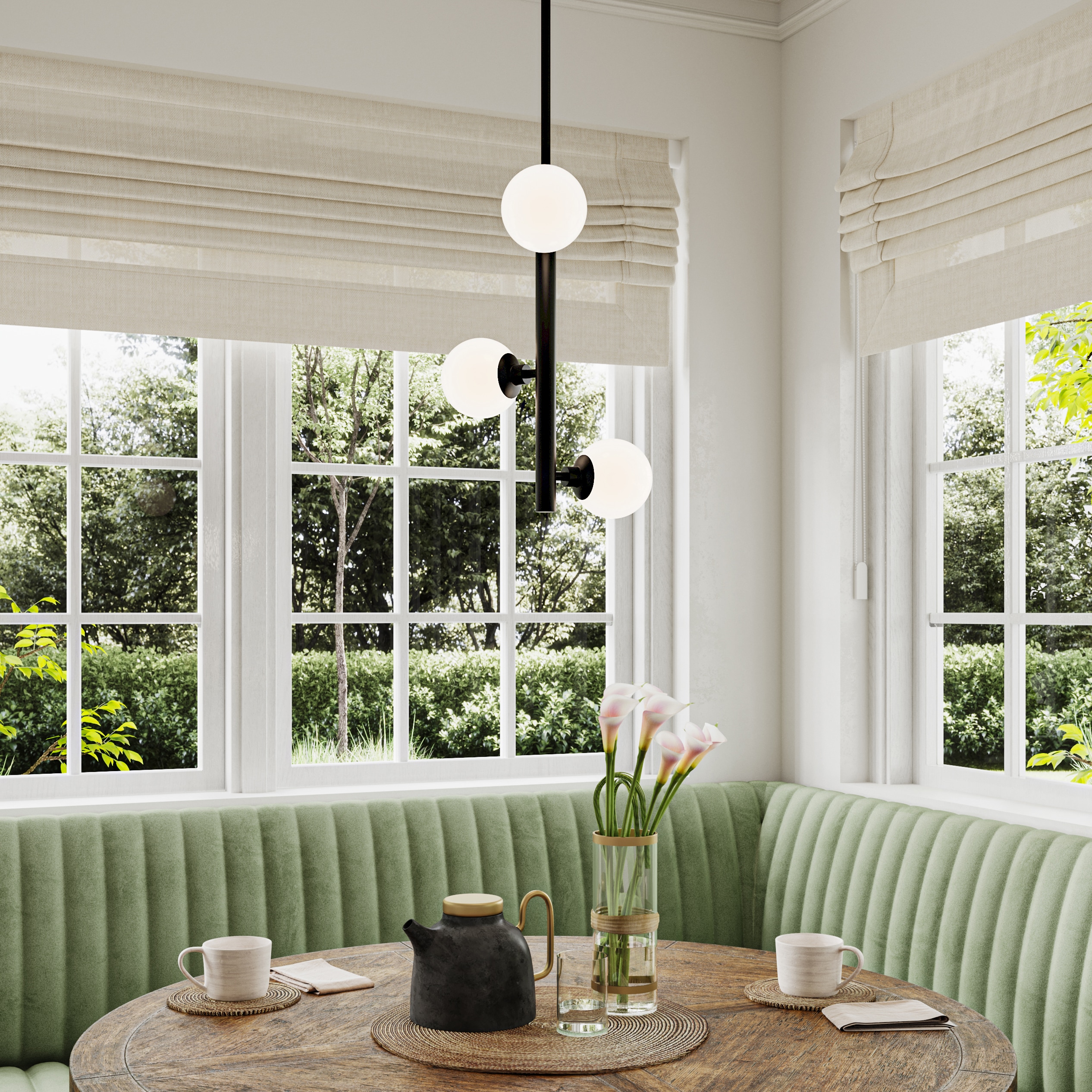 Progress Lighting Avec 3 -Light Matte Black Modern/contemporary