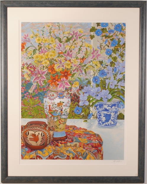 花の絵をシルクスクリーンの版画で制作したジョン・ポーウェルの花の絵
