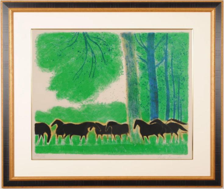 アンドレ・ブラジリエがリトグラフの版画で制作した馬の絵画「王の馬