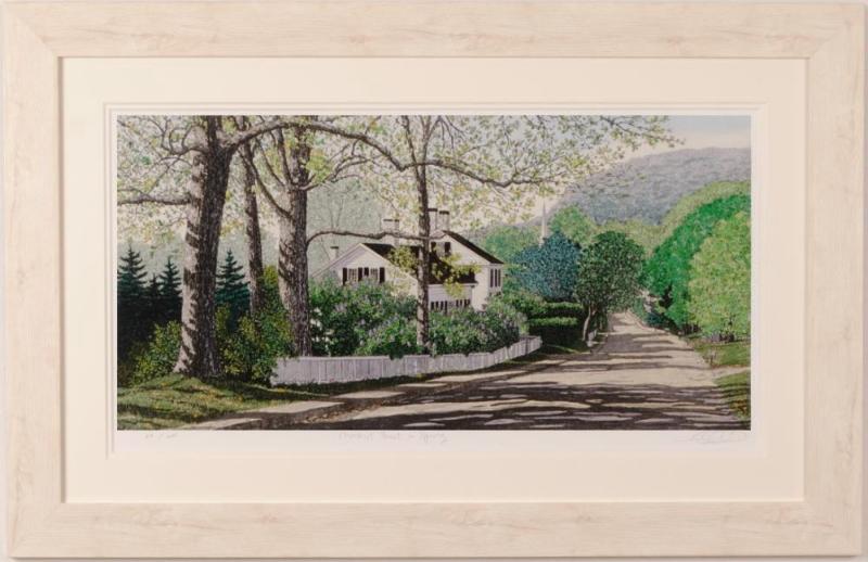 キャロル・コレットが銅版画で制作した絵「チェスナットストリートの春