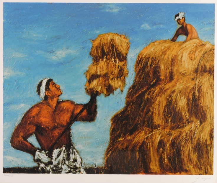 高倉健の絵画をシルクスクリーンの版画で制作した福山小夜の高倉健の絵