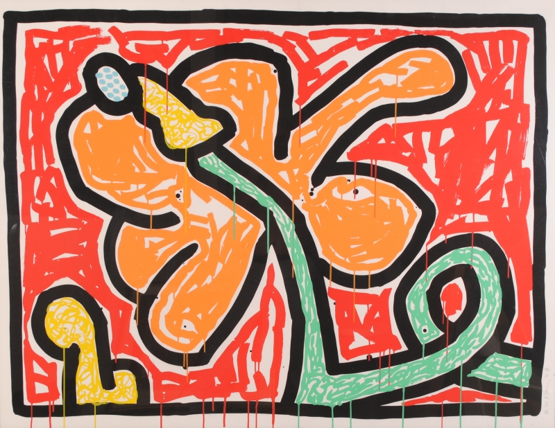 ポップアートの絵をシルクスクリーンの版画で制作したキース・ヘリング