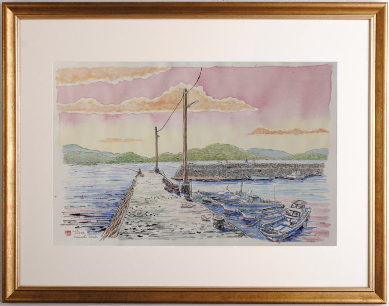 絵画の水彩画で内藤謙一が描いた山口県の絵「周防大島」をご購入