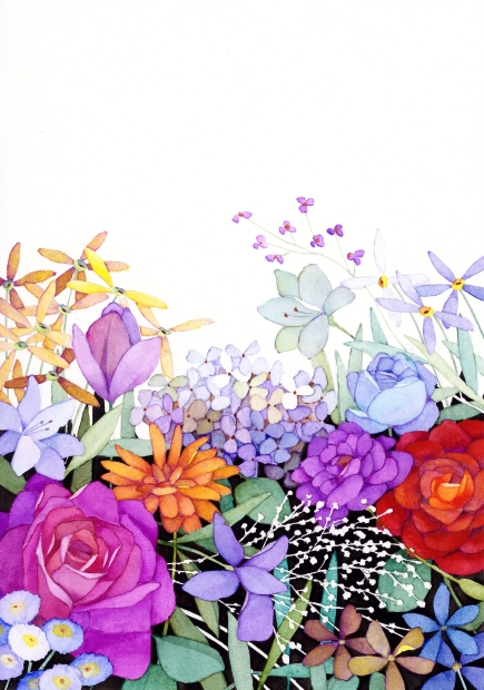 絵画の水彩画で酒井隆嗣が描いた花の絵「香」をご購入