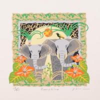 吉村明子がシルクスクリーンの版画で制作した絵を通販で販売