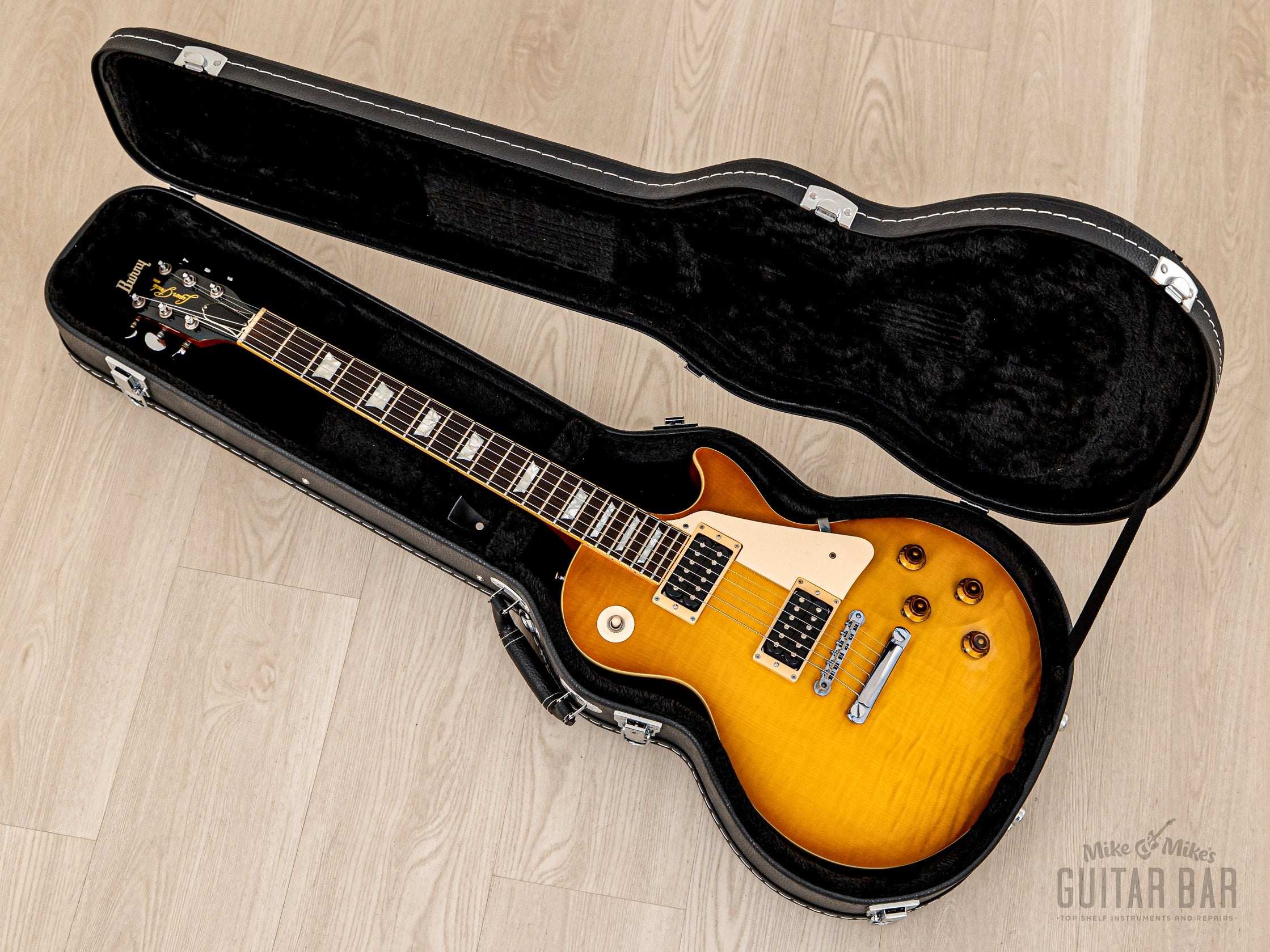 11104】BURNY Super grade レスポールタイプ バリ杢 11104】BURNY