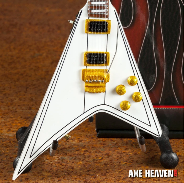 RR-086 Axe Heaven Randy Rhoads Signature White Flying V Miniature