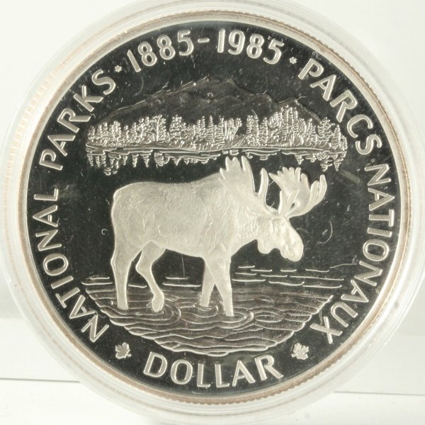 カナダ 1ドル 1985年 銀貨 国立公園 ヘラジカ 未使用 | ミスターコインズ