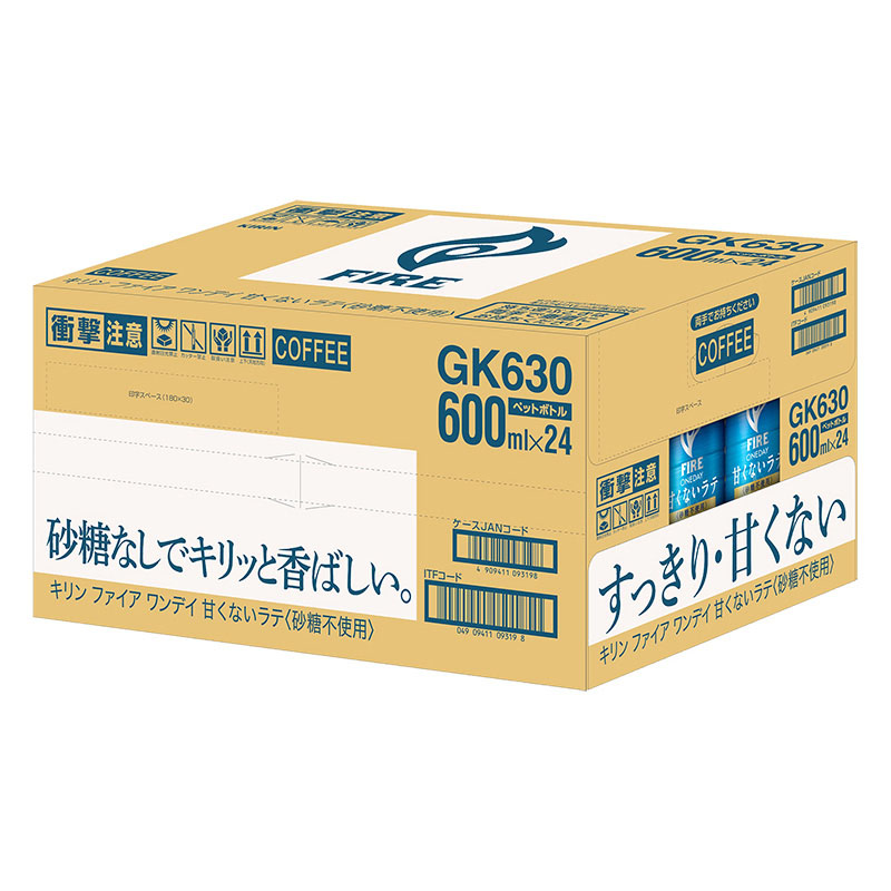 ファイア ワンデイ甘くないラテ(砂糖不使用) 1箱(600ml×24本