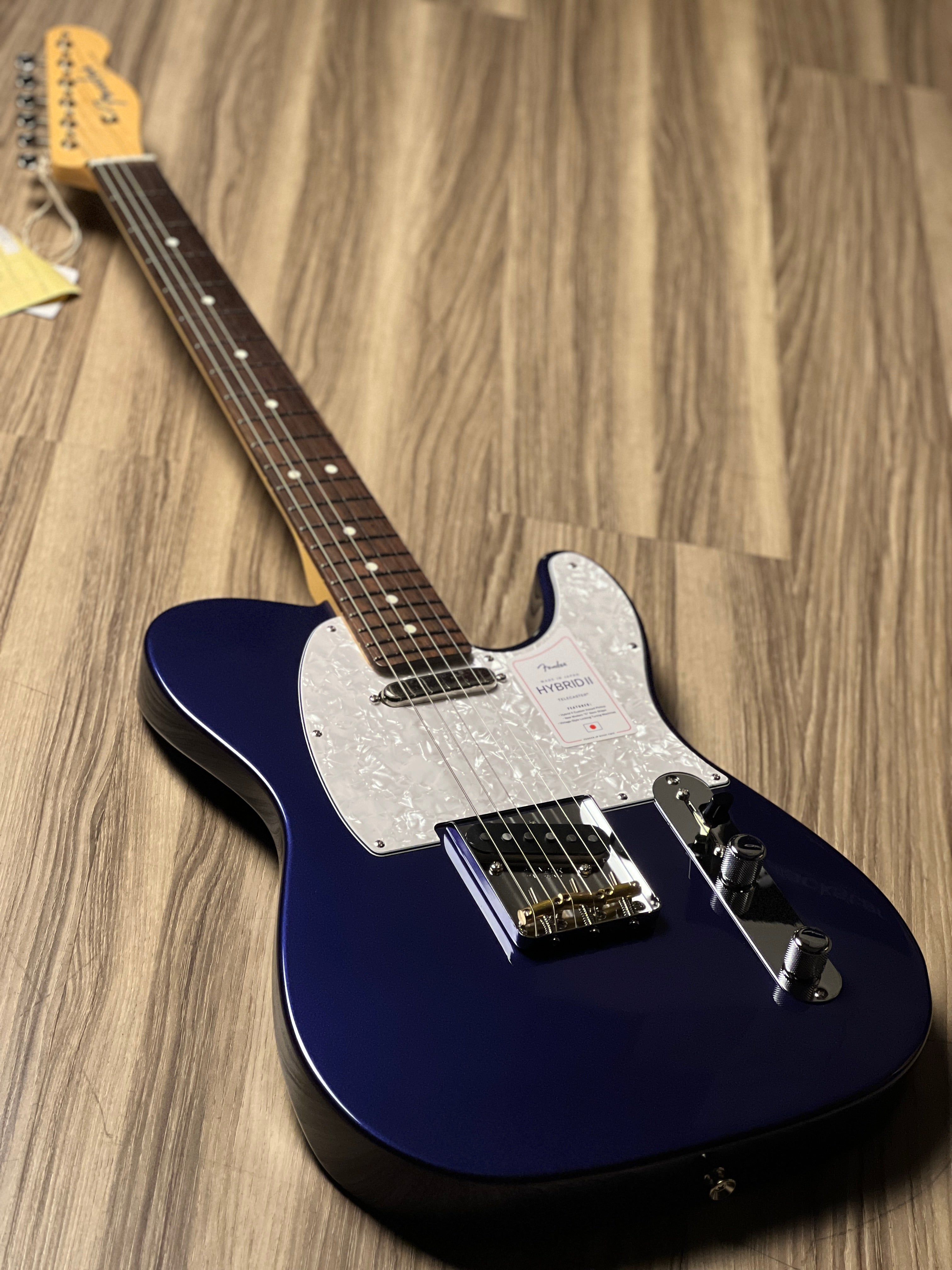 Fender FSR MIJ Hybrid II Telecaster with RW FB in Azurite Metallic