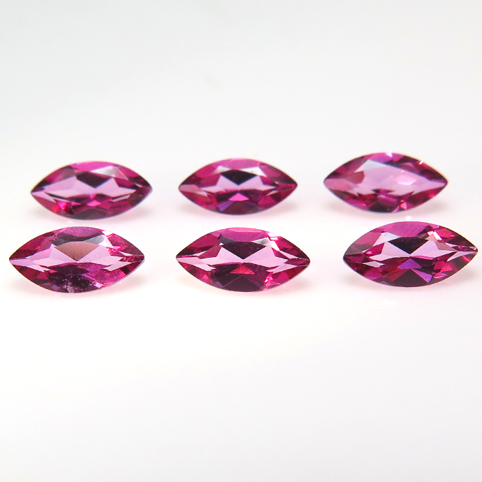 ピンクトパーズ 天然石ルース （処理石）ブラジル産 マーキス【6×3mm