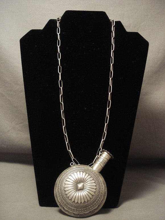 Museum Vintage Navajo 'Extreme Stamp' Sterling Native American