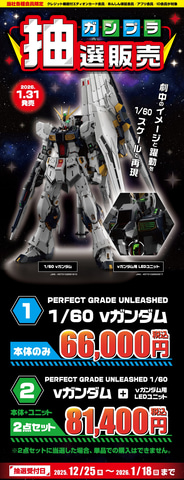 エディオンにてガンプラ「PG UNLEASHED 1/60 νガンダム」の抽選販売