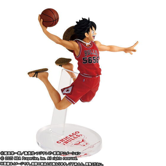 ONE PIECE×NBA】6チームのユニフォームを着たルフィのフィギュア、二次