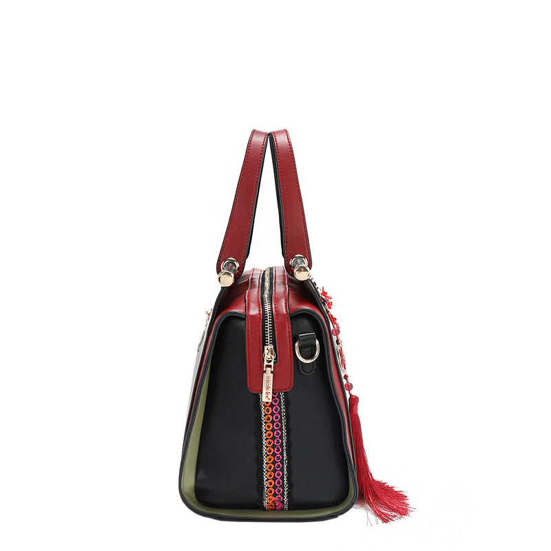 Akiko La Belleza Satchel Handbag with Embellishments, Detachable