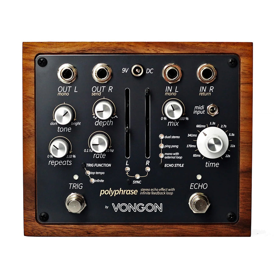 Vongon Polyphrase Stereo Echo Effect Pedal – Nightlife Electronics