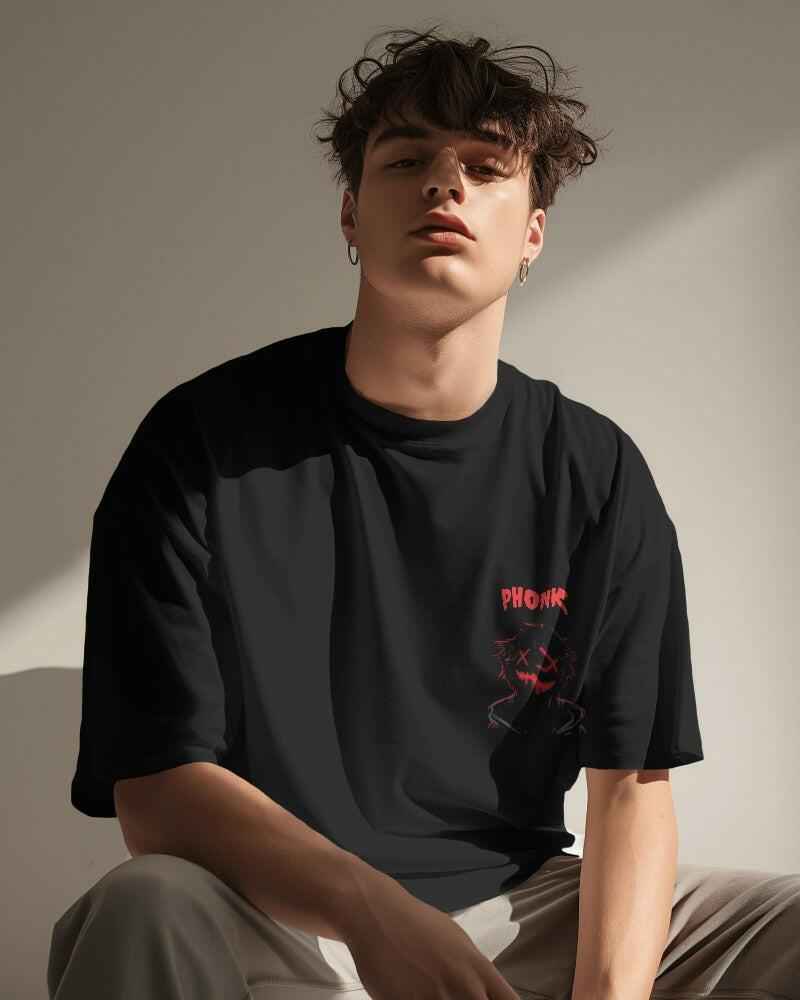 Nitorious Atelier Phonk Oversized Black Printed T-Shirt