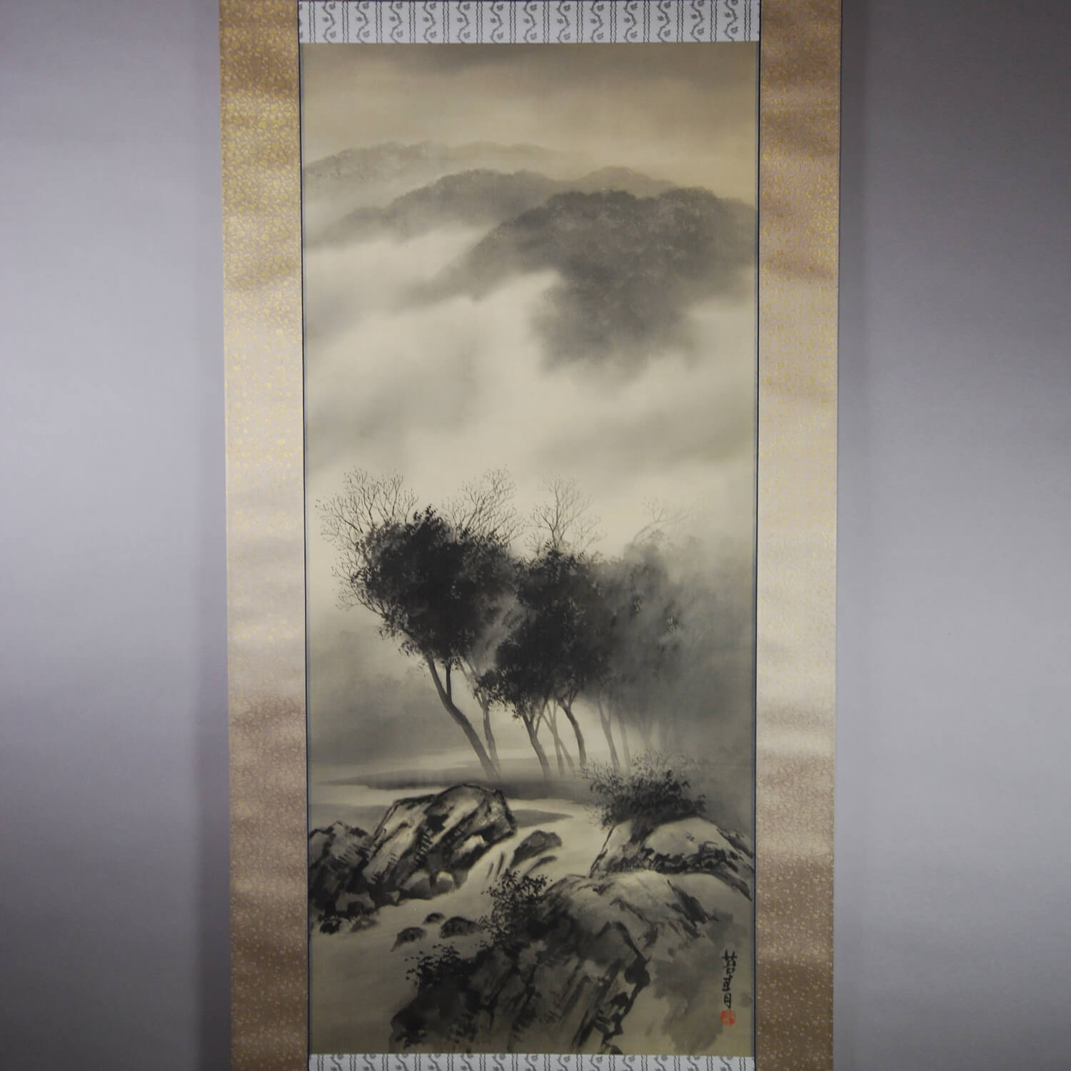 紺野苔青 / 水墨山水 | 掛軸 - 野村美術